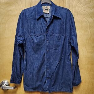 Gene Ewing Bis Bis Shirt Size 8/M  Denim Blue Button Up Vintage